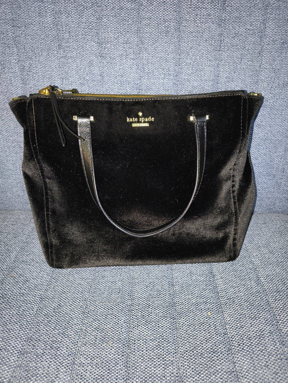 Kate Spade Black Velvet Tote Bag